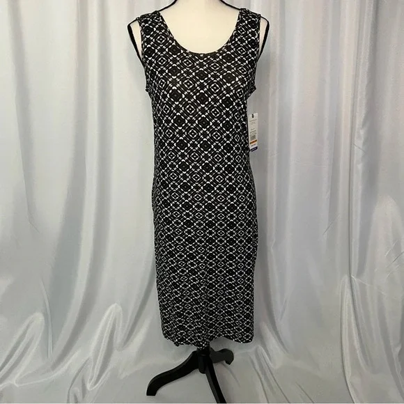 NWT Gaiam Stella Dress Cait Print in Black - size Medium - Picture 1 of 9
